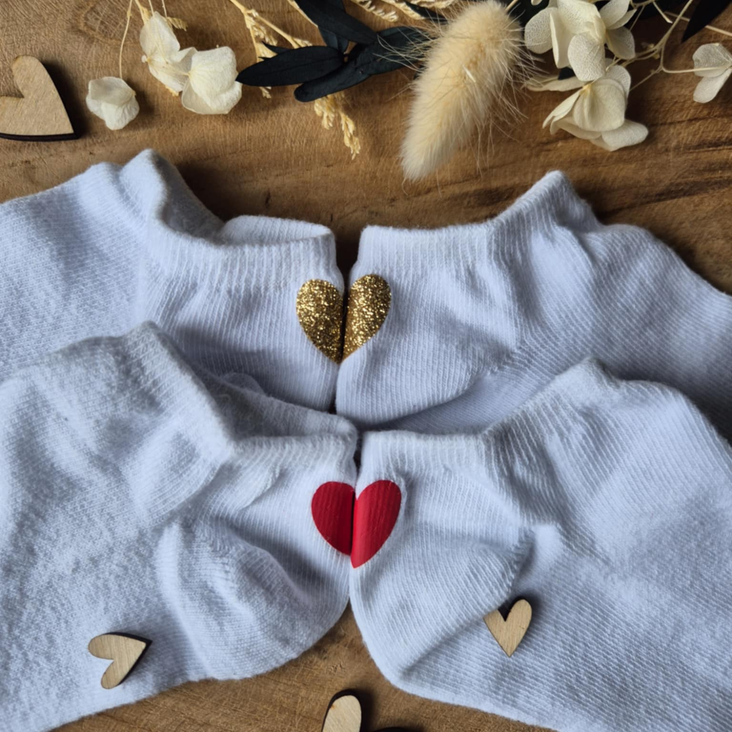 Chaussettes Brodées avec Cœur