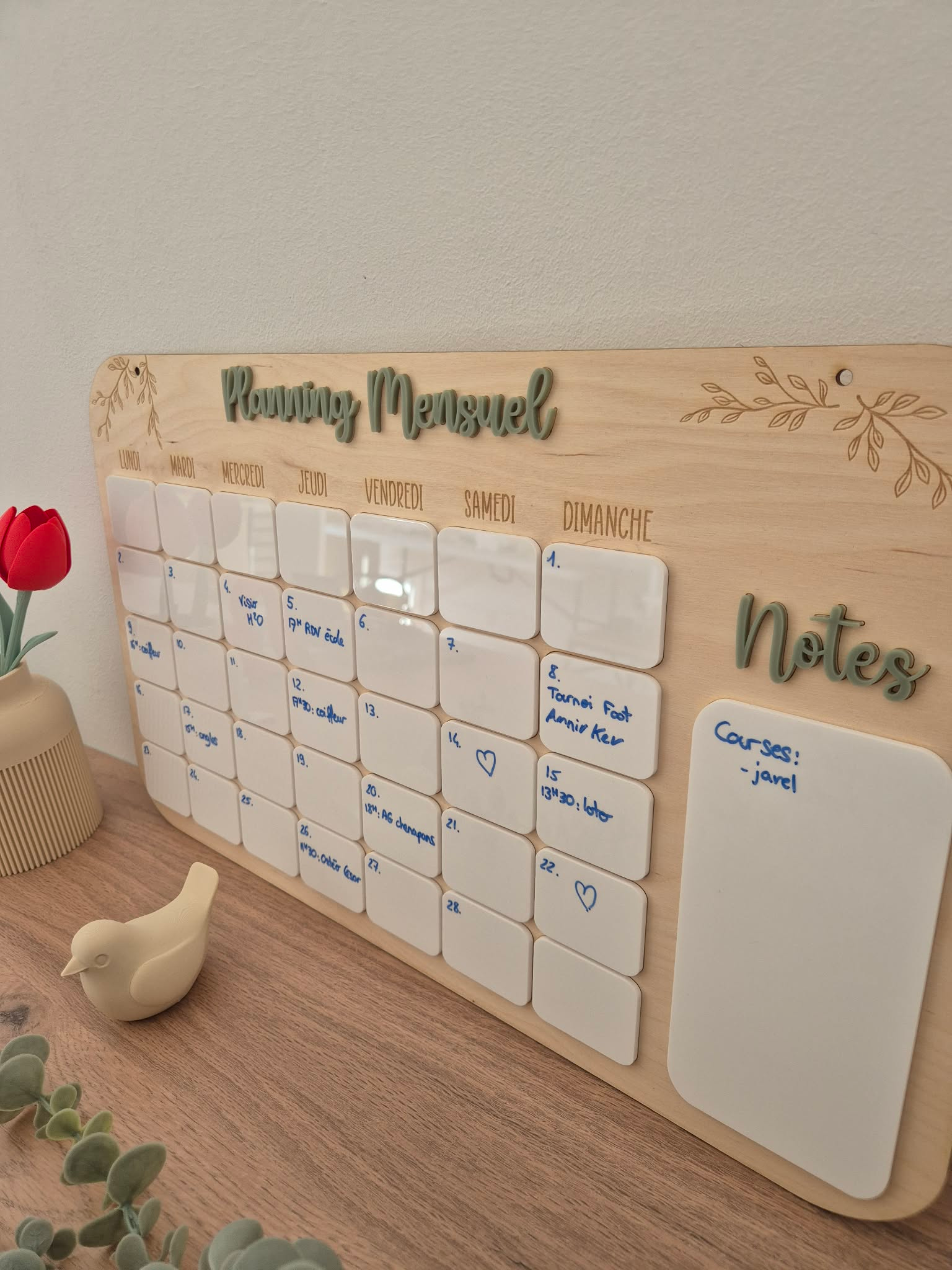 Planning mensuel en bois – Image 3